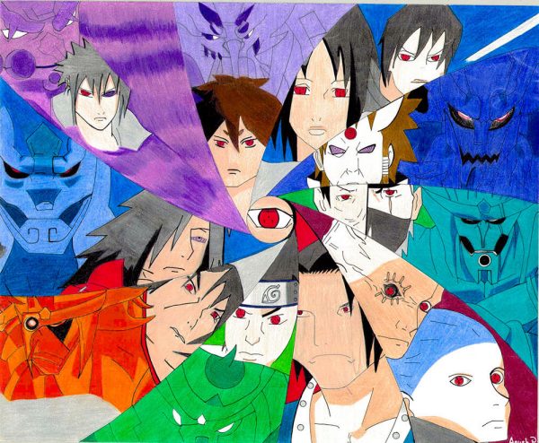 14×17 in. canvas drawing of all Susanoo characters.